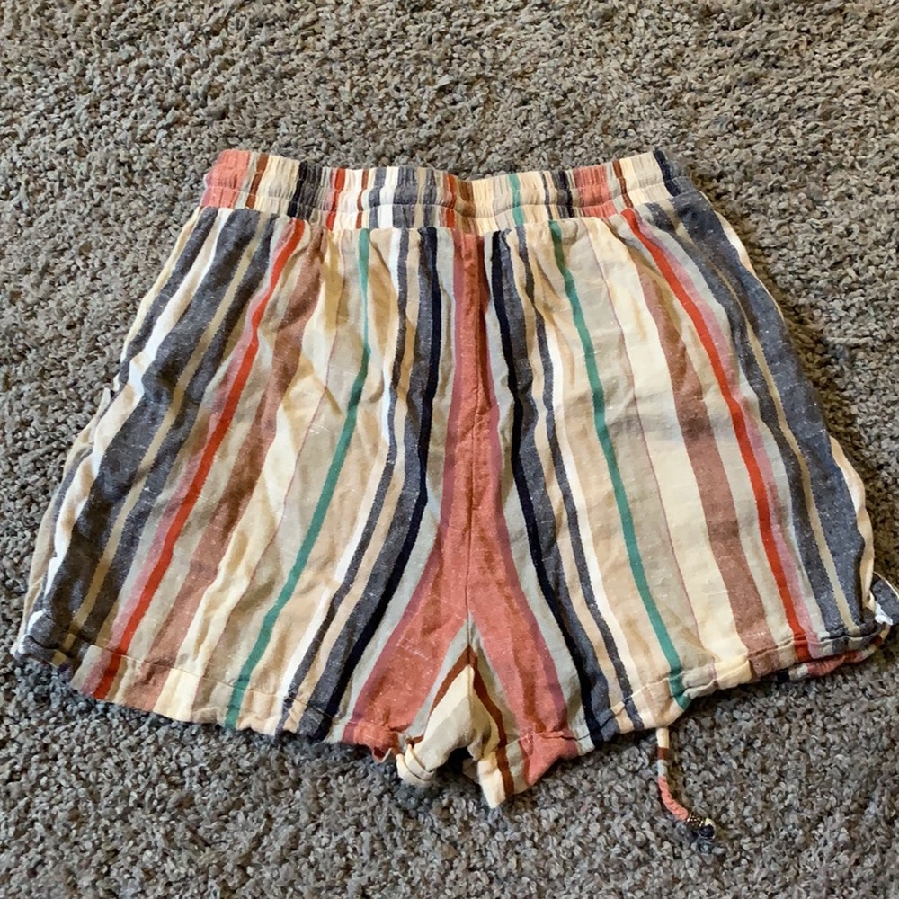 Striped Drawstring Shorts - Picture 2 of 3